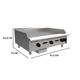 Chapa A Gás Manual de Mesa 19mm Prime 90cm Venâncio PCM90GME - 2
