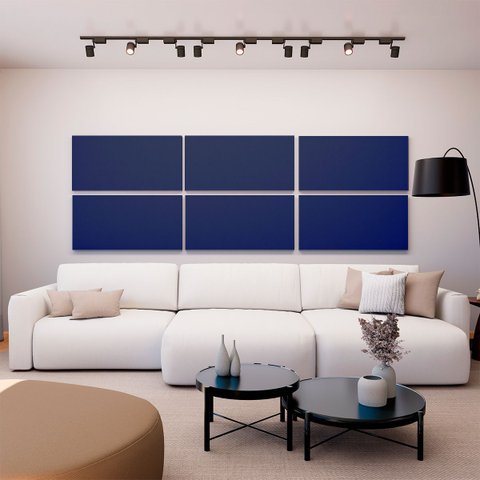 Painel Acústico Absorvedor Decorativo 120x60 Soft Crepe Maestra Acústica:azul Escuro