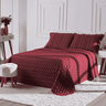 Cobre Leito Casal Padrão Heitor Bordado Hipercal 400 Fios 3 Peças - Vermelho Marsala - 100% Poliéste - 4