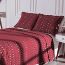 Ver imagem 2 de Cobre Leito Casal Padrão Heitor Bordado Hipercal 400 Fios 3 Peças - Vermelho Marsala - 100% Poliéste