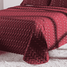 Cobre Leito Casal Padrão Heitor Bordado Hipercal 400 Fios 3 Peças - Vermelho Marsala - 100% Poliéste - 3
