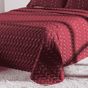 Ver imagem 3 de Cobre Leito Casal Padrão Heitor Bordado Hipercal 400 Fios 3 Peças - Vermelho Marsala - 100% Poliéste