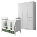Ver imagem 1 de Berço Americano Danny e Guarda Roupa Infantil Eloá Branco Acetinado - Phoenix Baby