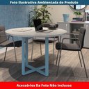 Ver imagem 2 de Mesa de Reunião Redonda P25 Pandin 110 Cm (largura) Tampo Mdp Cinza Pé Aço Tubular Azul Dali