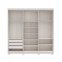Ver imagem 4 de Guarda-Roupa Casal 6 Portas 3 Gavetas com Espelho 100% MDF Napoli Off White/Nevaska