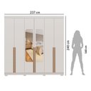 Ver imagem 7 de Guarda-Roupa Casal 6 Portas 3 Gavetas com Espelho 100% MDF Napoli Off White/Nevaska