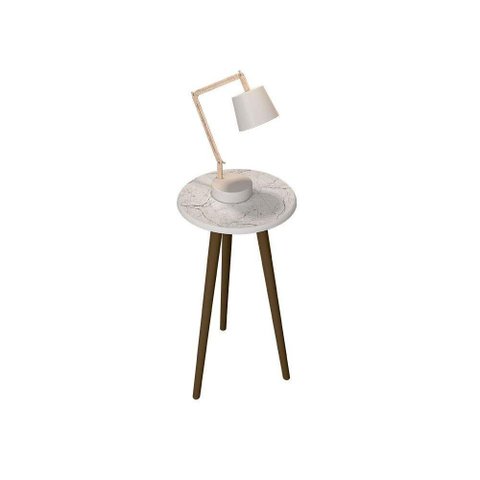 Mesa de Apoio Brilhante Carrara Pintura Efeito Mármore