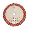 Saia de Arvore em Juta e Borda Xadrez com Papai Noel 100cm - 1