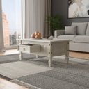 Ver imagem 5 de Mesa de Centro com Gaveta em Madeira 100x60x45 Cm Pátina Branca Elliottiis
