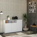 Ver imagem 2 de Armário Aparador com 03 Portas e Nicho 89,5x135x42cm Wlap135 Branco Tx