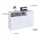 Ver imagem 3 de Armário Aparador com 03 Portas e Nicho 89,5x135x42cm Wlap135 Branco Tx