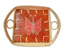 Ver imagem 1 de Bandeja Rattan e Ceramica Borboleta Pintada a Mao Indonesia