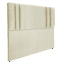 Ver imagem 2 de Cabeceira Estofada Siena Suede Bege Casal 1,40 com Pés Rbl
