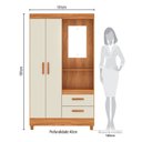 Ver imagem 3 de Guarda-Roupa Capela Cecilia Cinamomo/Off White