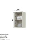 Ver imagem 4 de Armário Aéreo 01 Porta 40cm 100% MDF Fineze Bege/Areia HP