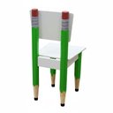 Ver imagem 3 de Kit 2 Cadeiras Cadeira Infantil Lápis Verde Assento e Encosto Brancos para Estudos e Desenhos Mobí