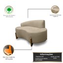 Ver imagem 3 de Sofá Curvo Pé de Madeira 2 Lugares Feijão Forma Orgânica Linho