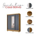 Ver imagem 4 de Guarda Roupa Casal Ambiente Bolívia 3 Portas Freijó Cinza com Espelho - Moval
