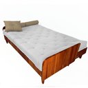 Ver imagem 2 de Sofá Cama Paris Ii Ripado Acquablock Madeira Maciça Imbuia - Cinza Linho
