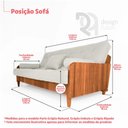 Ver imagem 5 de Sofá Cama Paris Ii Ripado Acquablock Madeira Maciça Imbuia - Cinza Linho