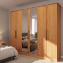 Ver imagem 4 de Guarda-roupa Bom Pastor Vellar Liso 6 Portas Naturale