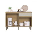 Ver imagem 2 de Balcão de Cozinha 120 Cm 2 Portas 1 Gaveta Co4221 Ipê/cristalo/petra - Decibal