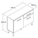 Ver imagem 3 de Balcão de Cozinha 120 Cm 2 Portas 1 Gaveta Co4221 Ipê/cristalo/petra - Decibal