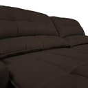 Ver mais imagens de Sofá com Porta Copos Carregador USB Ret Rec Arizona 2,00m Velosuede - Netsofas - Marrom