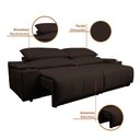 Ver imagem 6 de Sofá com Porta Copos Carregador USB Ret Rec Arizona 2,00m Velosuede - Netsofas - Marrom
