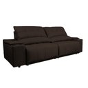 Ver imagem 7 de Sofá com Porta Copos Carregador USB Ret Rec Arizona 2,00m Velosuede - Netsofas - Marrom