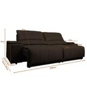 Ver imagem 2 de Sofá com Porta Copos Carregador USB Ret Rec Arizona 2,00m Velosuede - Netsofas - Marrom