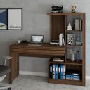 Ver imagem 5 de Mesa Escrivaninha 2 Portas 1 Gaveta para Computador Homework Nogal - Panorama Móveis