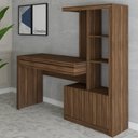 Ver imagem 7 de Mesa Escrivaninha 2 Portas 1 Gaveta para Computador Homework Nogal - Panorama Móveis