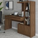 Ver imagem 1 de Mesa Escrivaninha 2 Portas 1 Gaveta para Computador Homework Nogal - Panorama Móveis
