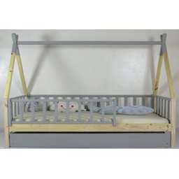 Bicama Infantil Solteirão Cabana Colorida Madeira Maciça Pinus Grade Vertical - 1
