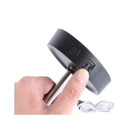 Luminária Mesa Led 3 Tons Usb Touch Retrátil Luna 10cmx10cmx28cm Preta - 2