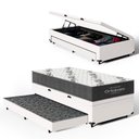 Ver imagem 1 de Cama Box Baú com Colchão de Espuma D33 Ortobom Airtech 100 + Auxiliar Unique Solteiro 88cm