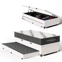 Ver imagem 1 de Cama Box Baú com Colchão de Espuma D33 Ortobom Airtech 100 + Auxiliar Unique Solteiro 88cm