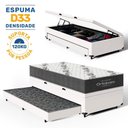 Ver imagem 2 de Cama Box Baú com Colchão de Espuma D33 Ortobom Airtech 100 + Auxiliar Unique Solteiro 88cm