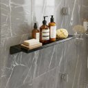 Ver imagem 4 de Prateleira Dupla Porta Shampoo em Aço Inoxidável Preto Fosco para Banheiro Grego Metal
