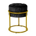 Ver imagem 1 de Puff Decorativo Estofado Capitonê Cores em Ferro Dourado:preto
