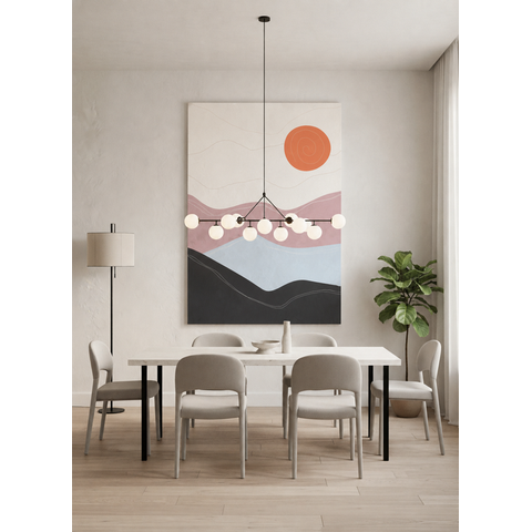Quadro Decoração Sala Paisagem Abstrato Clean em Tecido Canvas 90x130