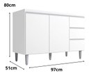 Ver imagem 2 de Balcão Gabinete Andreia S/tampo 100cm Ajl Móveis