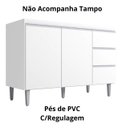 Ver imagem 3 de Balcão Gabinete Andreia S/tampo 100cm Ajl Móveis
