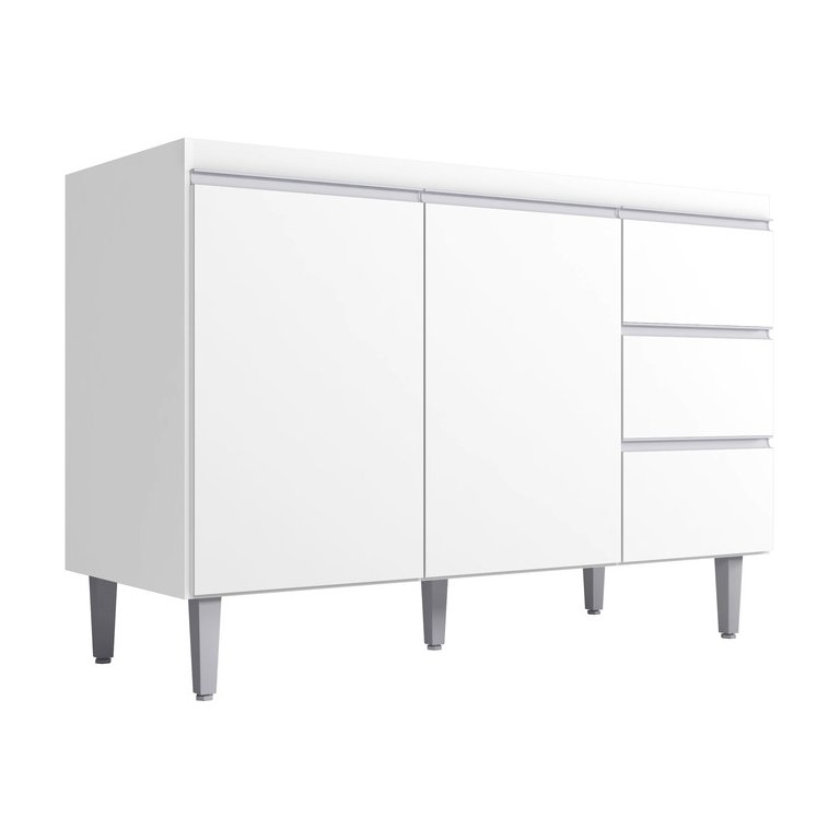 Balcão Gabinete Andreia S/tampo 100cm Ajl Móveis Balcão Gabinete Andreia S/tampo 100cm Ajl Móveis