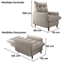 Ver imagem 3 de Poltrona de Amamentaçao e Puff Montreal Plano Milenum Palha Milani Store