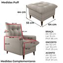 Ver imagem 4 de Poltrona de Amamentaçao e Puff Montreal Plano Milenum Palha Milani Store