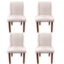 Ver imagem 1 de Kit 04 Cadeiras Para Sala de Jantar Lizz Pés Palito Veludo Bege D'Classe Decor