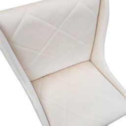 Kit 04 Cadeiras Para Sala de Jantar Lizz Pés Palito Veludo Bege D'Classe Decor - 4