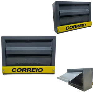 Caixa Correio Correspondência Carta Grade e Muro Vertical Cor Cinza